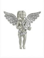 Подвеска из белого золота c фианитом