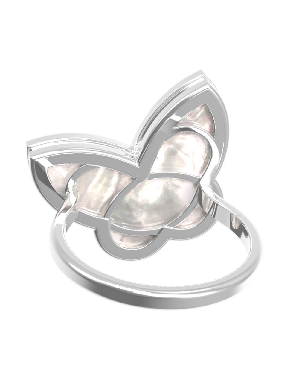 Кольцо из белого золота c перламутром