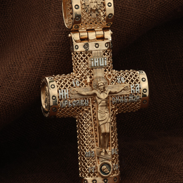 Крест из красного золота 585 пробы