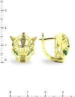 Серьги из лимонного золота c изумрудом