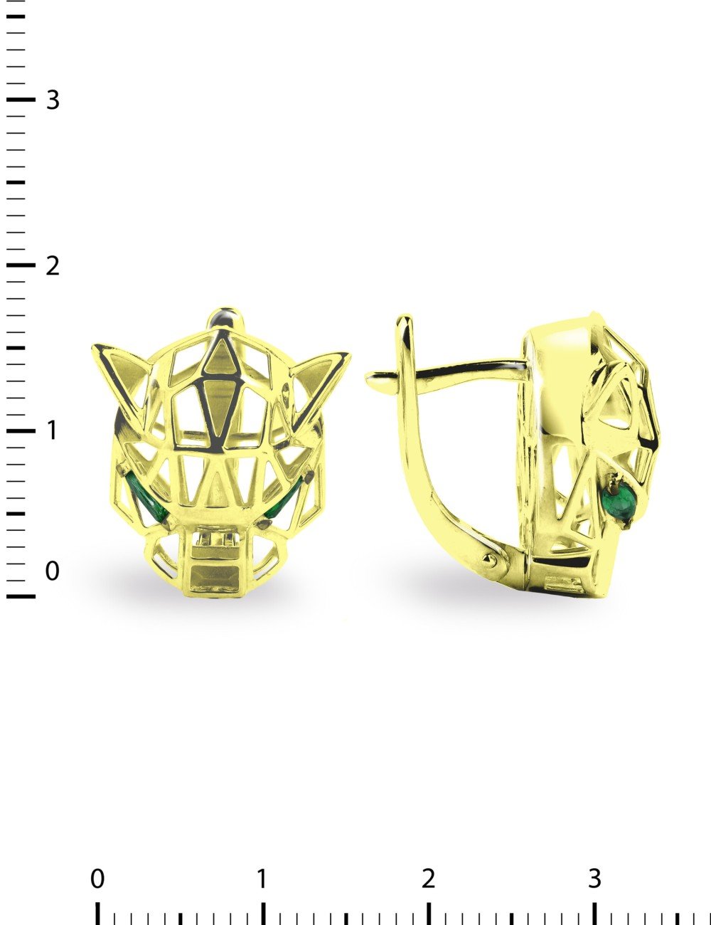 Серьги из лимонного золота c изумрудом