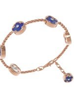 Браслет из золота c бриллиантами, лазуритом и перламутром