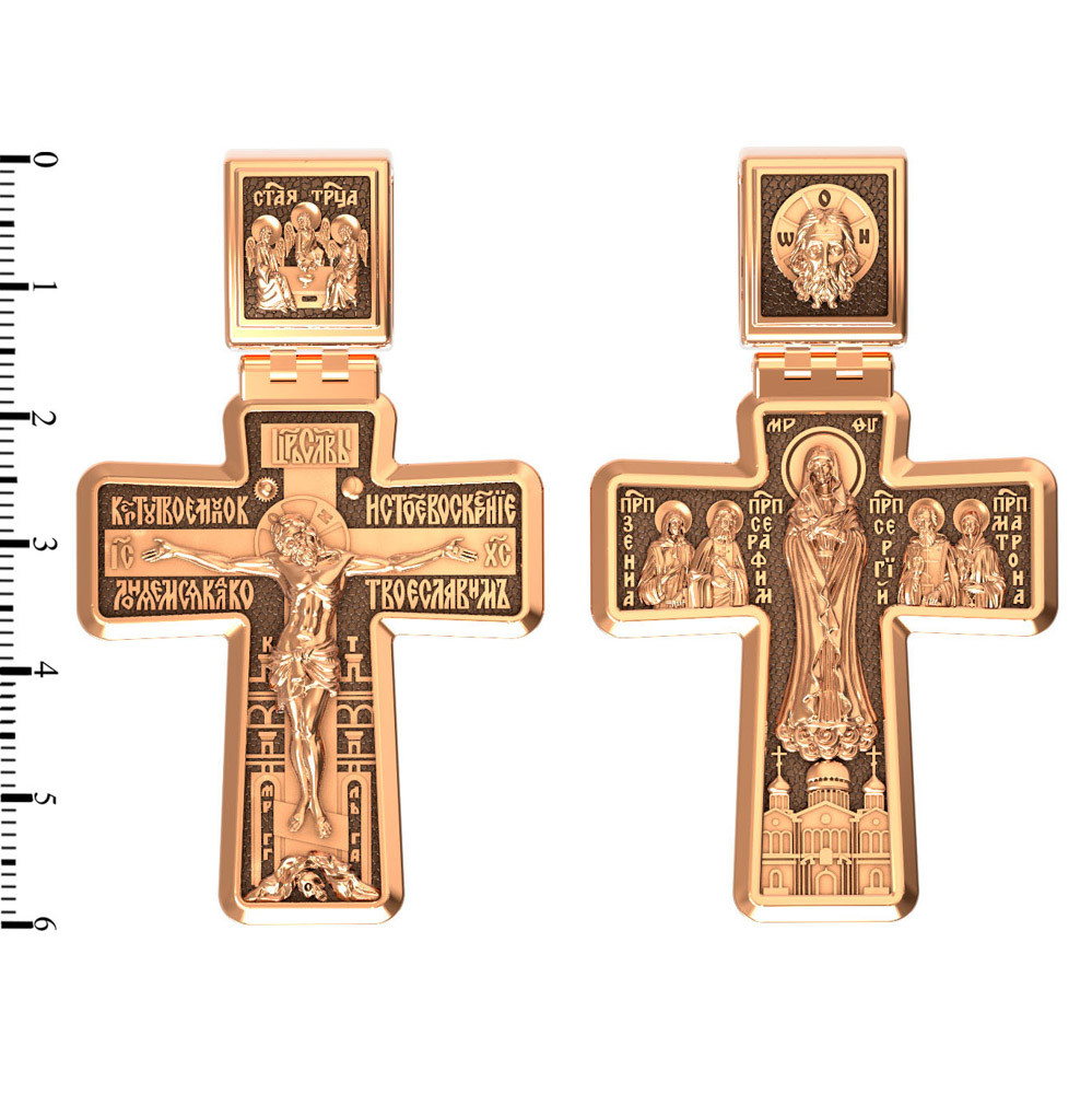 Крест из красного золота 585 пробы