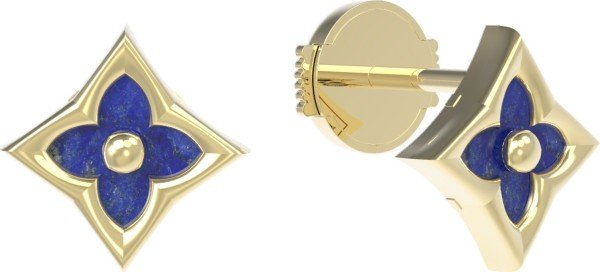 Серьги из лимонного золота c лазуритом