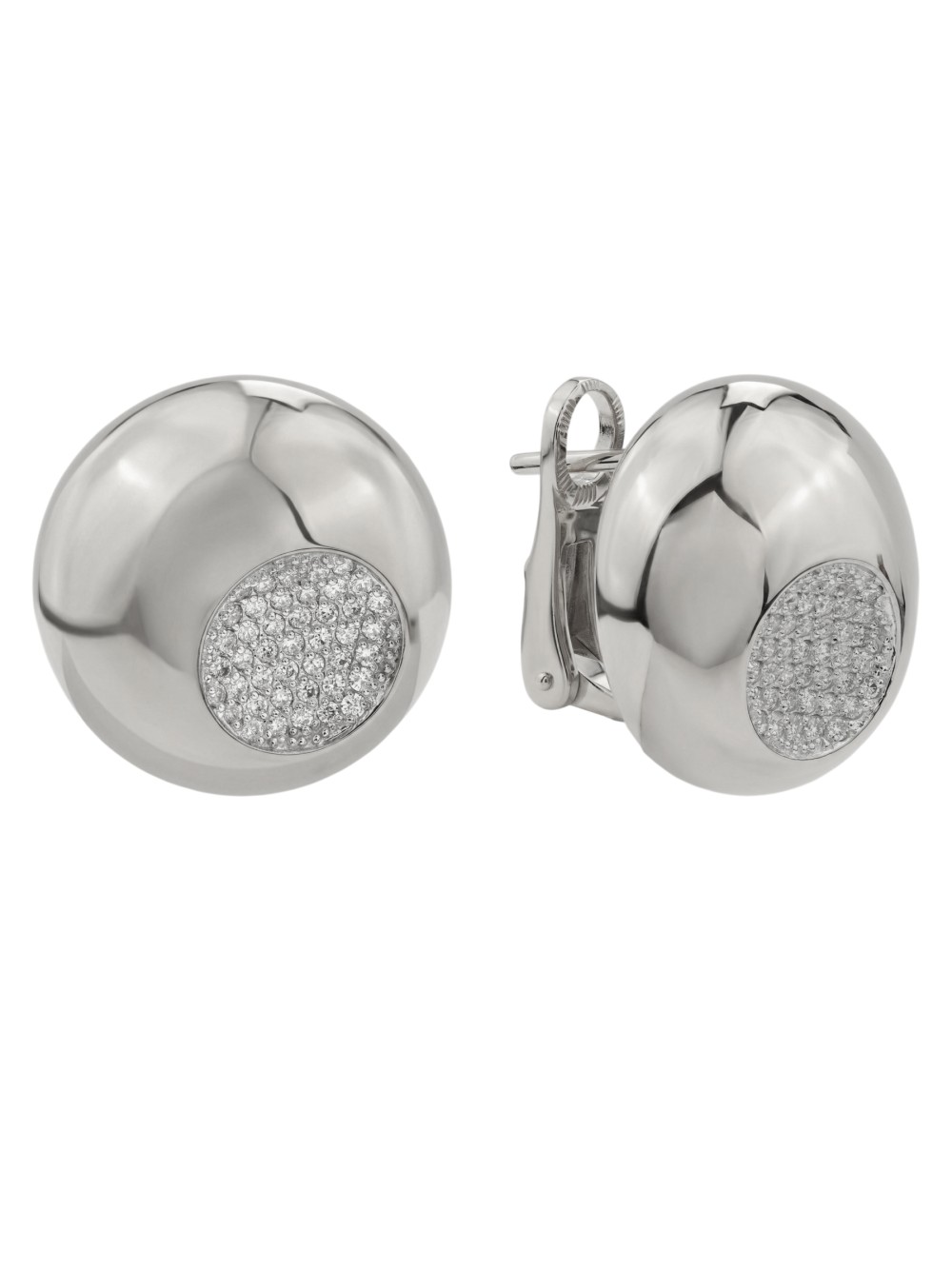 Серьги из белого золота 585 пробы c бриллиантами