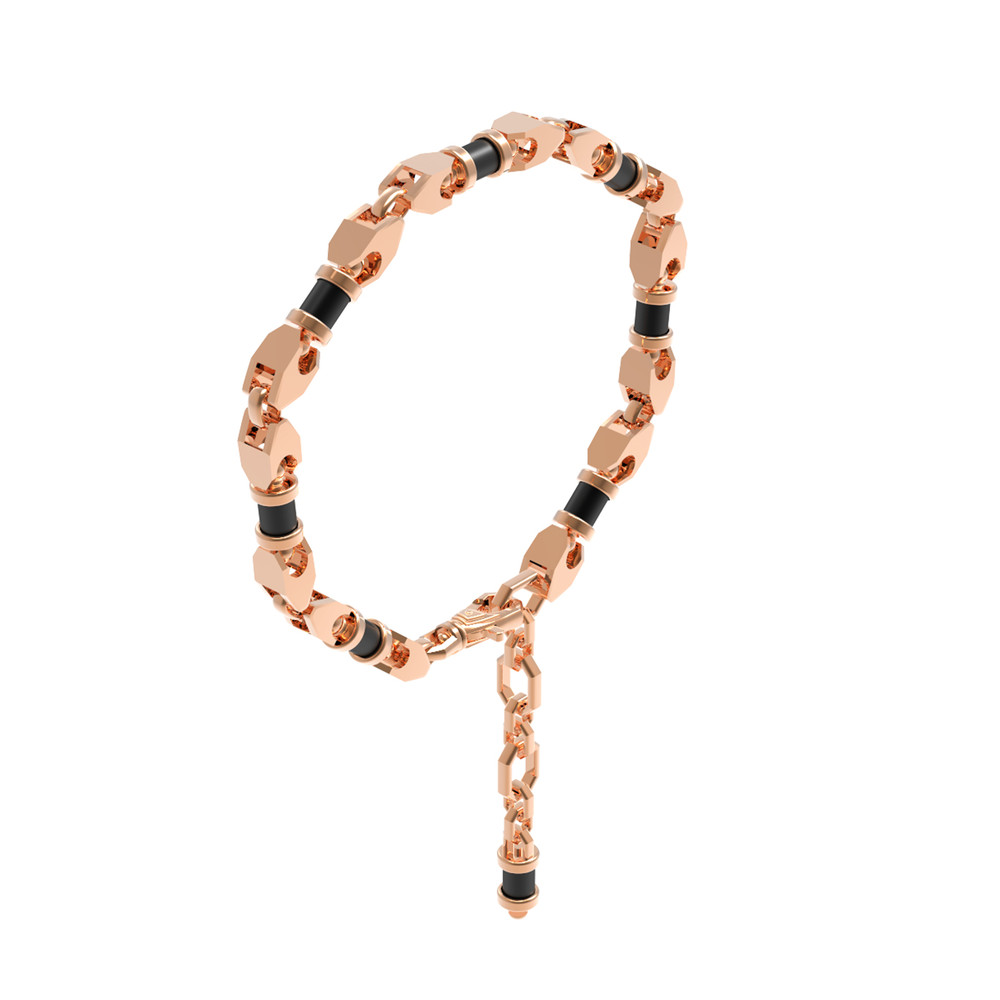 Браслет из красного золота 585 пробы c ониксом