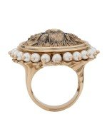 Кольцо из золота c эмалью и жемчугом