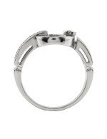 Кольцо из белого золота c бриллиантами и перламутром