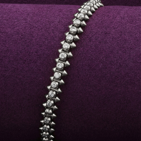 Браслет из белого золота 585 пробы c бриллиантами