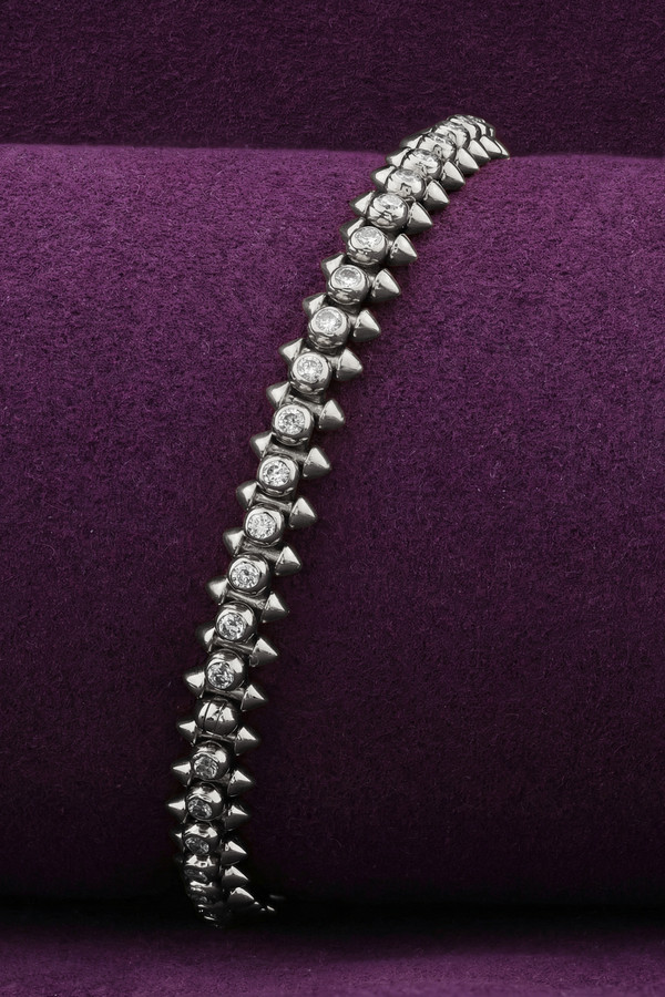 Браслет из белого золота 585 пробы c бриллиантами