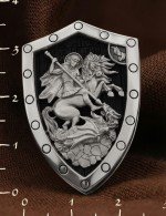 Образок из белого золота c эбеновым деревом