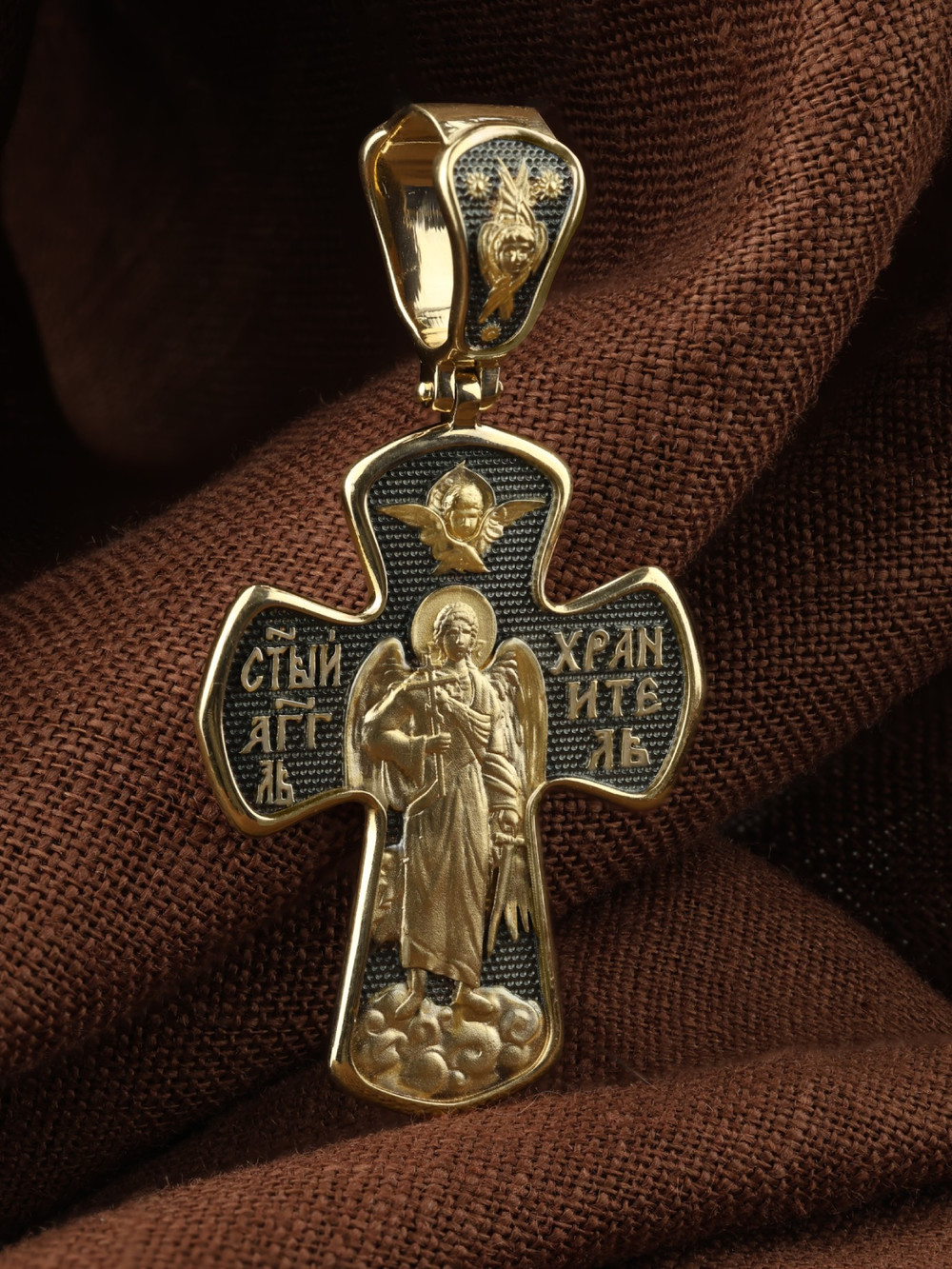 Крест из лимонного золота 585 пробы