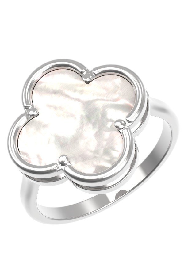 Кольцо из белого золота c перламутром