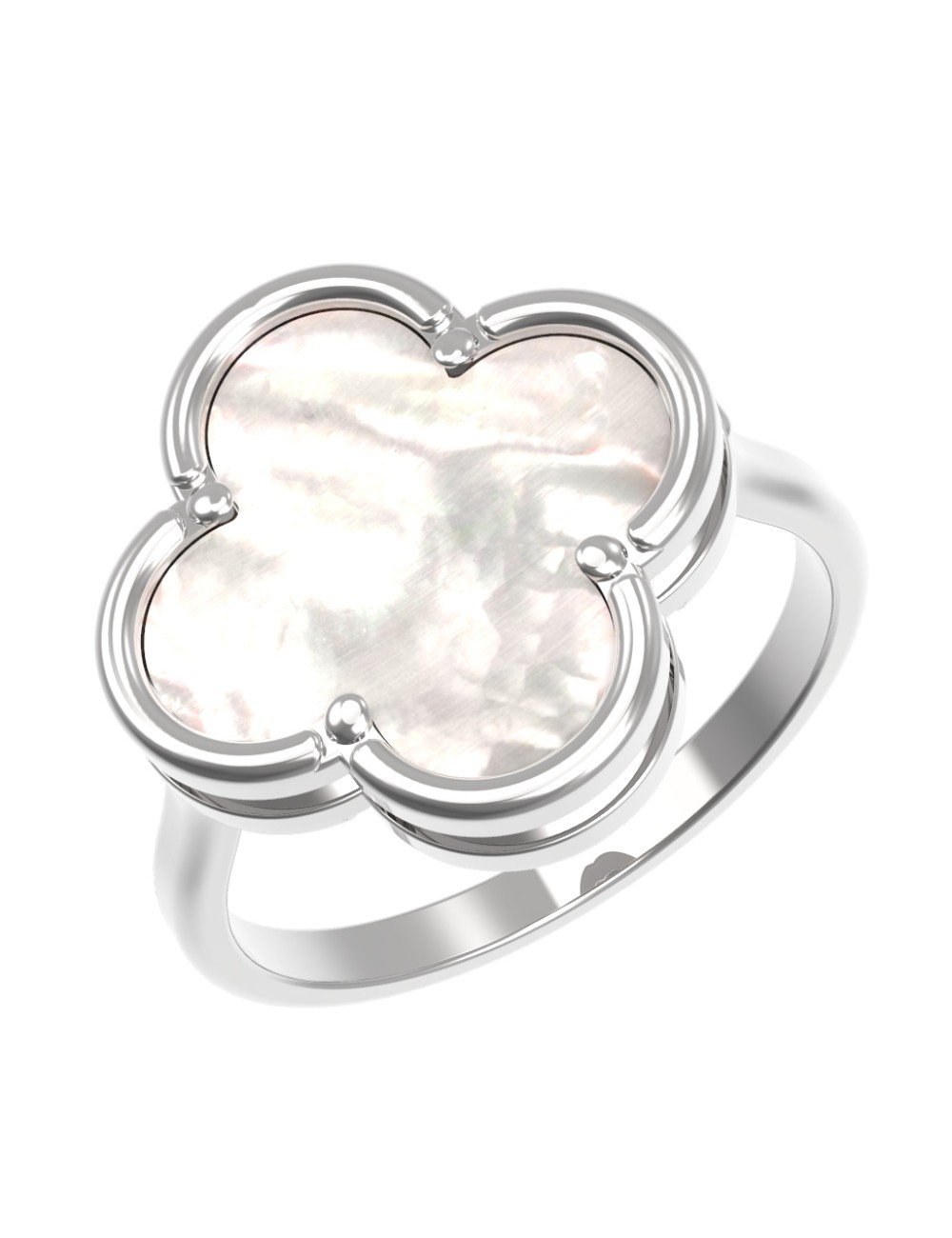 Кольцо из белого золота c перламутром