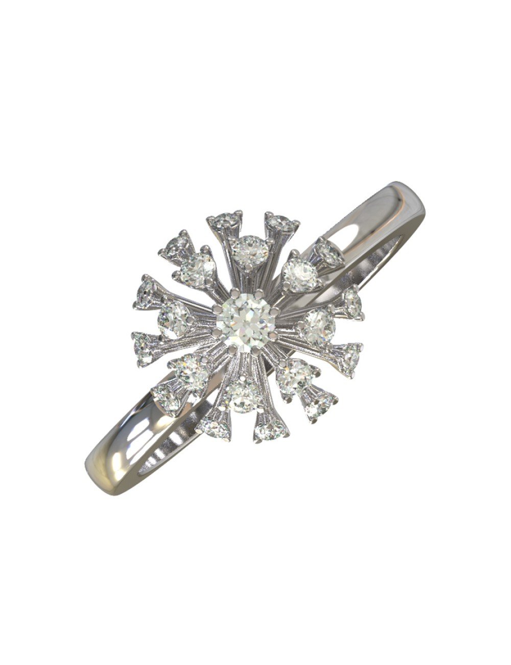 Кольцо из белого золота c бриллиантами