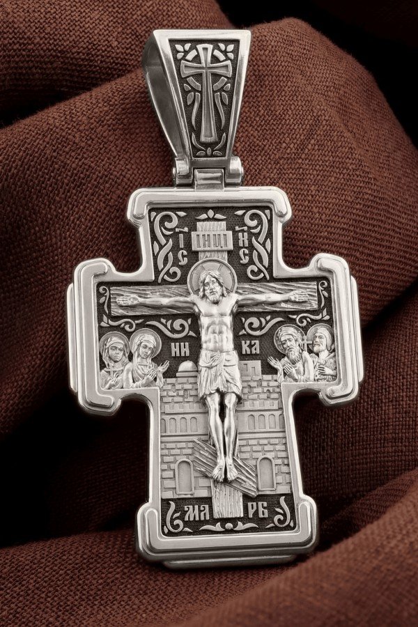 Крест из белого золота