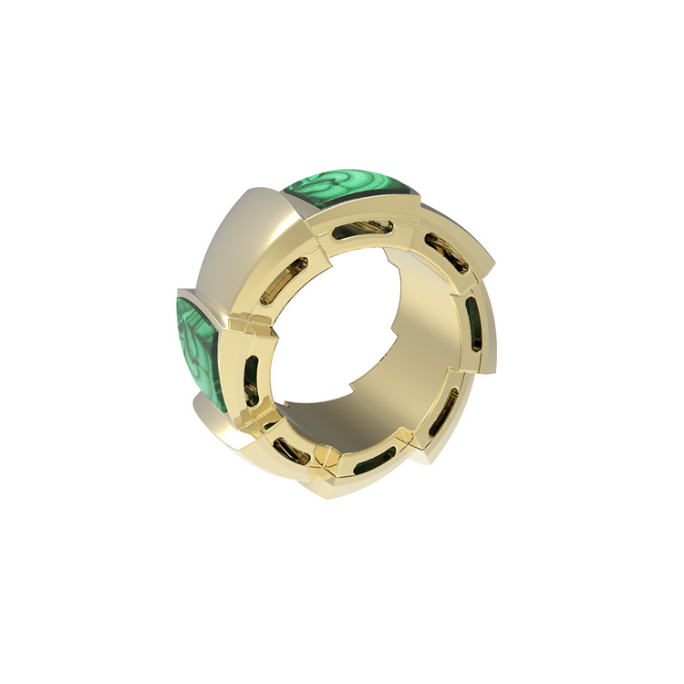 Подвеска из лимонного золота 585 пробы c малахитом