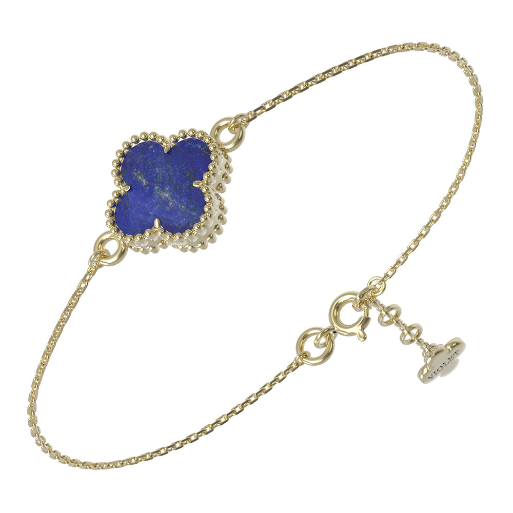 Браслет из лимонного золота 585 пробы c лазуритом