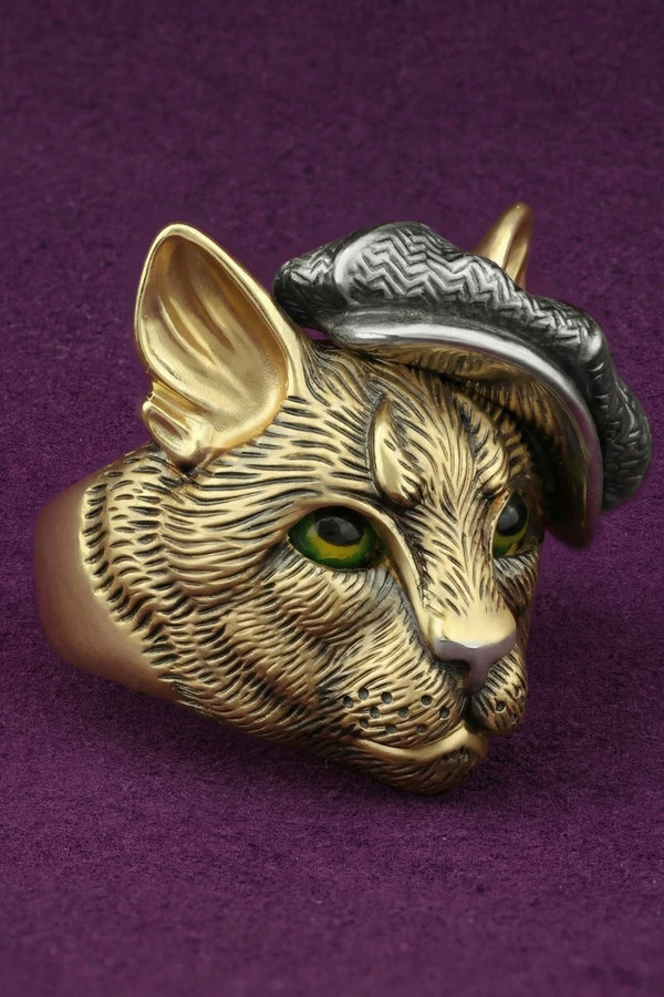 Кольцо из лимонного золота 585 пробы c эмалью