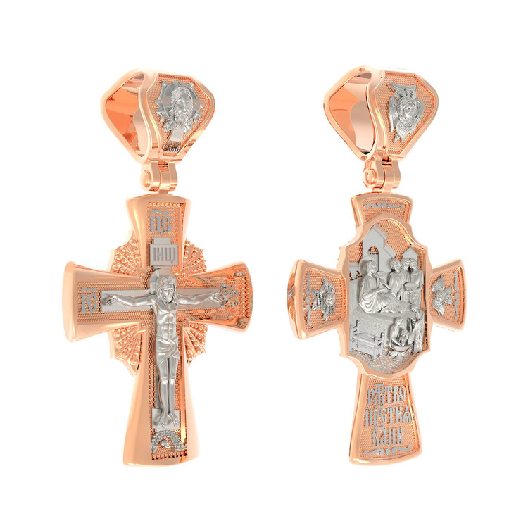 Крест из красного золота 585 пробы