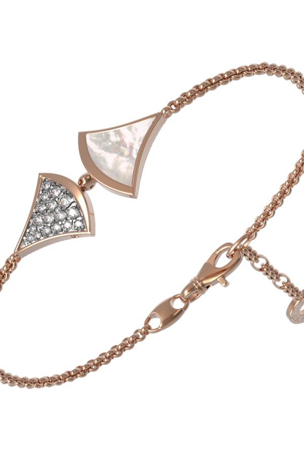 Браслет из золота c бриллиантами и перламутром