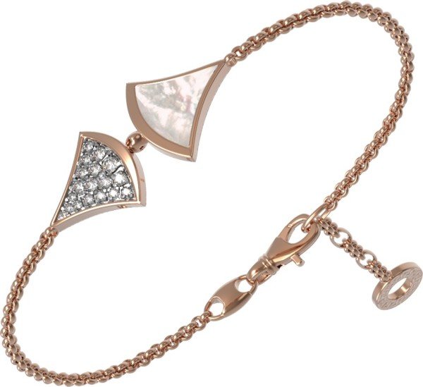 Браслет из золота c бриллиантами и перламутром