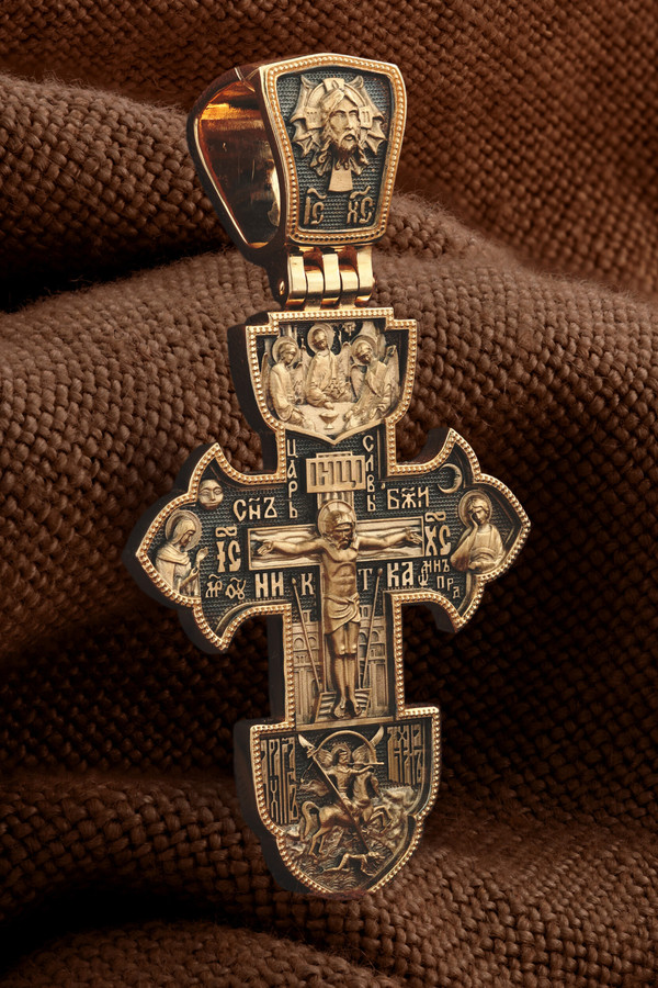 Крест из красного золота 585 пробы