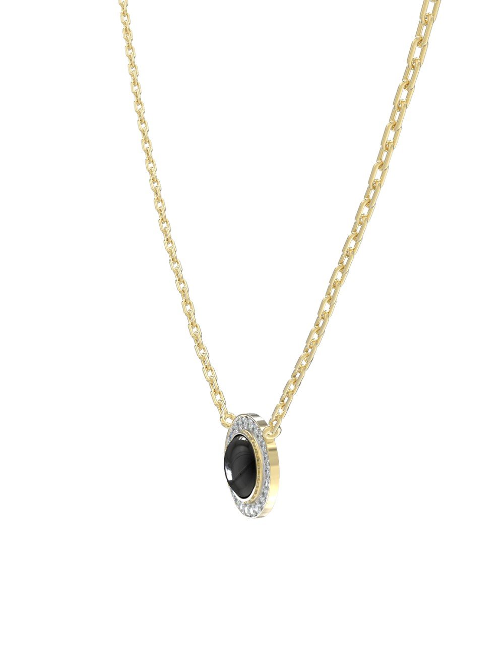 Колье из лимонного золота c бриллиантами и ониксом