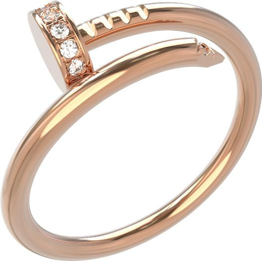 Кольцо из красного золота 585 пробы c бриллиантами