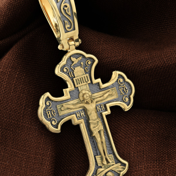 Крест из лимонного золота 585 пробы