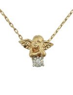 Колье из лимонного золота c бриллиантами