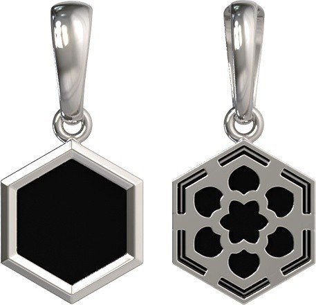 Подвеска из белого золота c ониксом