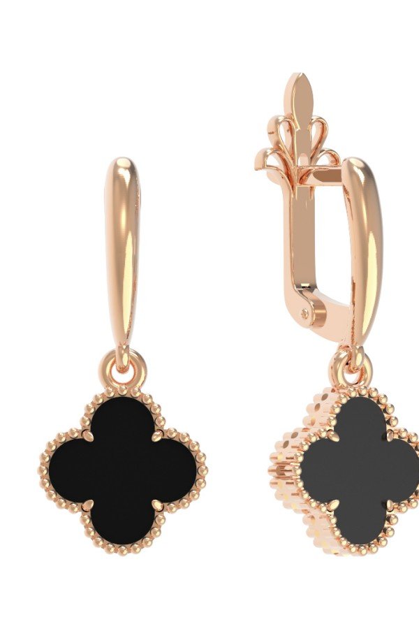 Серьги из золота c ониксом