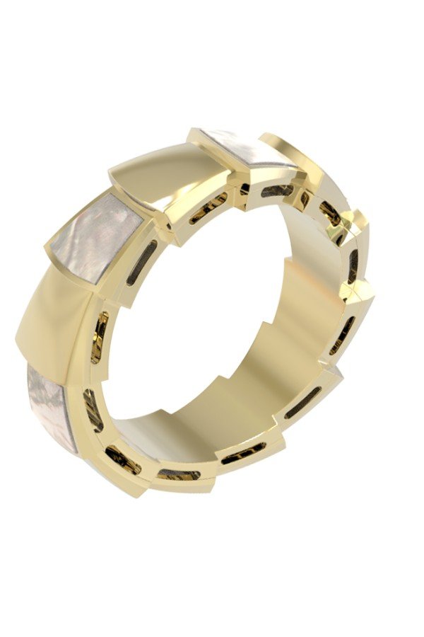 Кольцо из лимонного золота c перламутром