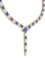 Колье из лимонного золота c бриллиантами и лазуритом