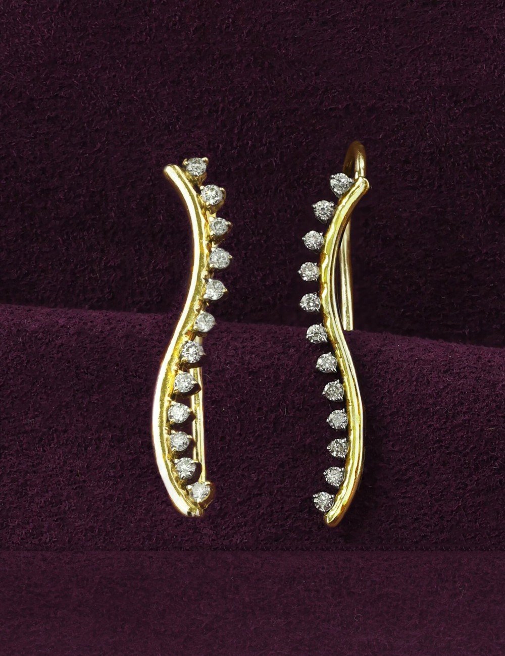 Серьги из лимонного золота c бриллиантами