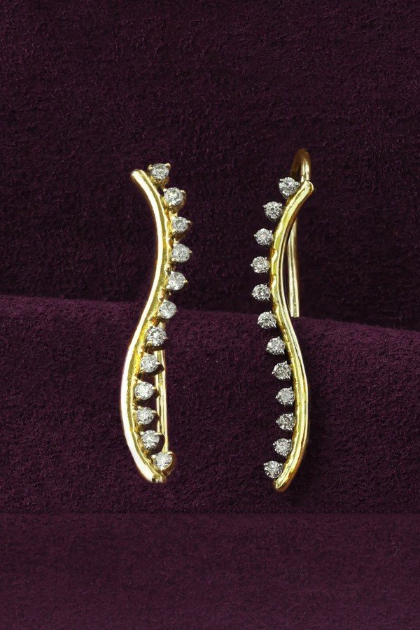 Серьги из лимонного золота c бриллиантами