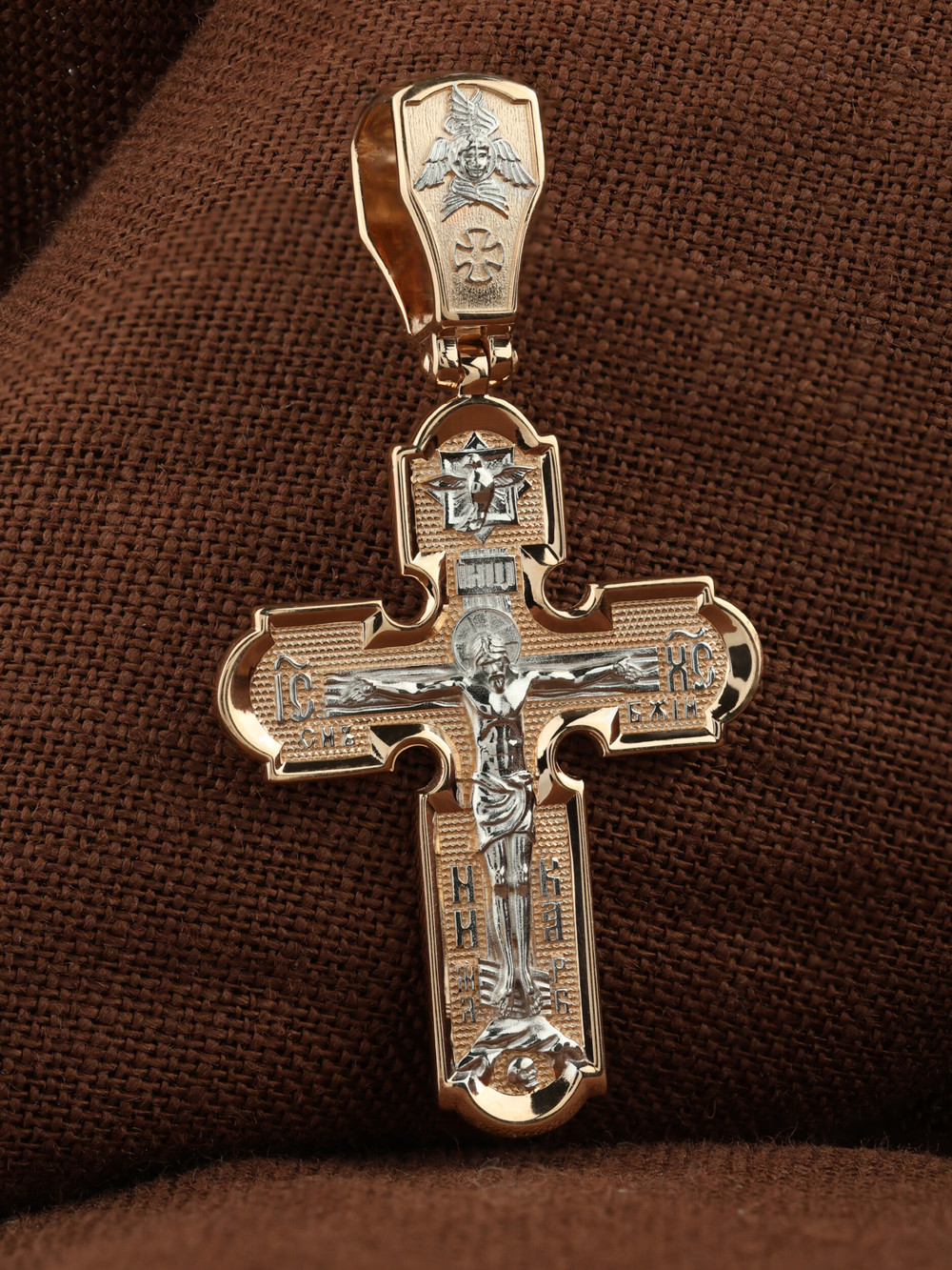 Крест из красного золота 585 пробы