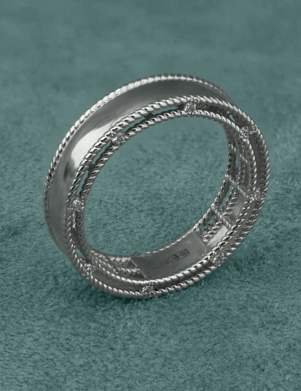 Кольцо из белого золота c бриллиантами