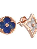 Серьги из золота c лазуритом и перламутром