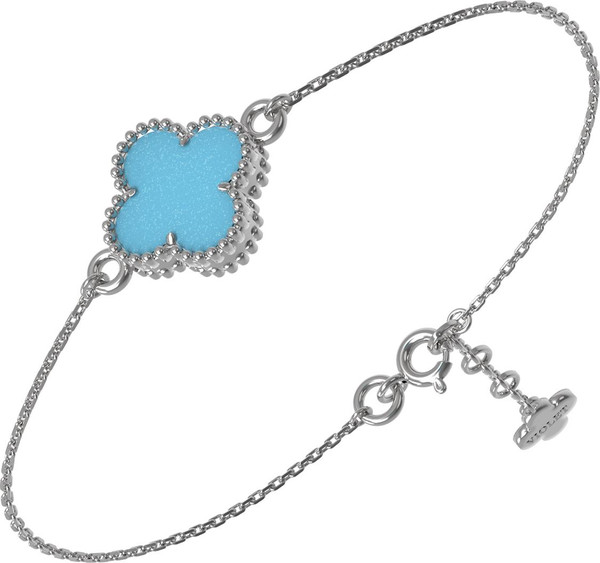 Браслет из белого золота 585 пробы c бирюзой