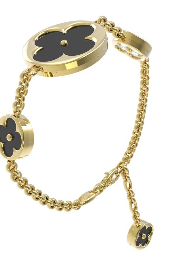 Браслет из лимонного золота c ониксом и перламутром