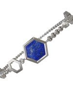 Браслет из белого золота c бриллиантами, лазуритом и перламутром