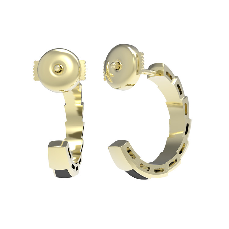 Серьги из лимонного золота 585 пробы c ониксом