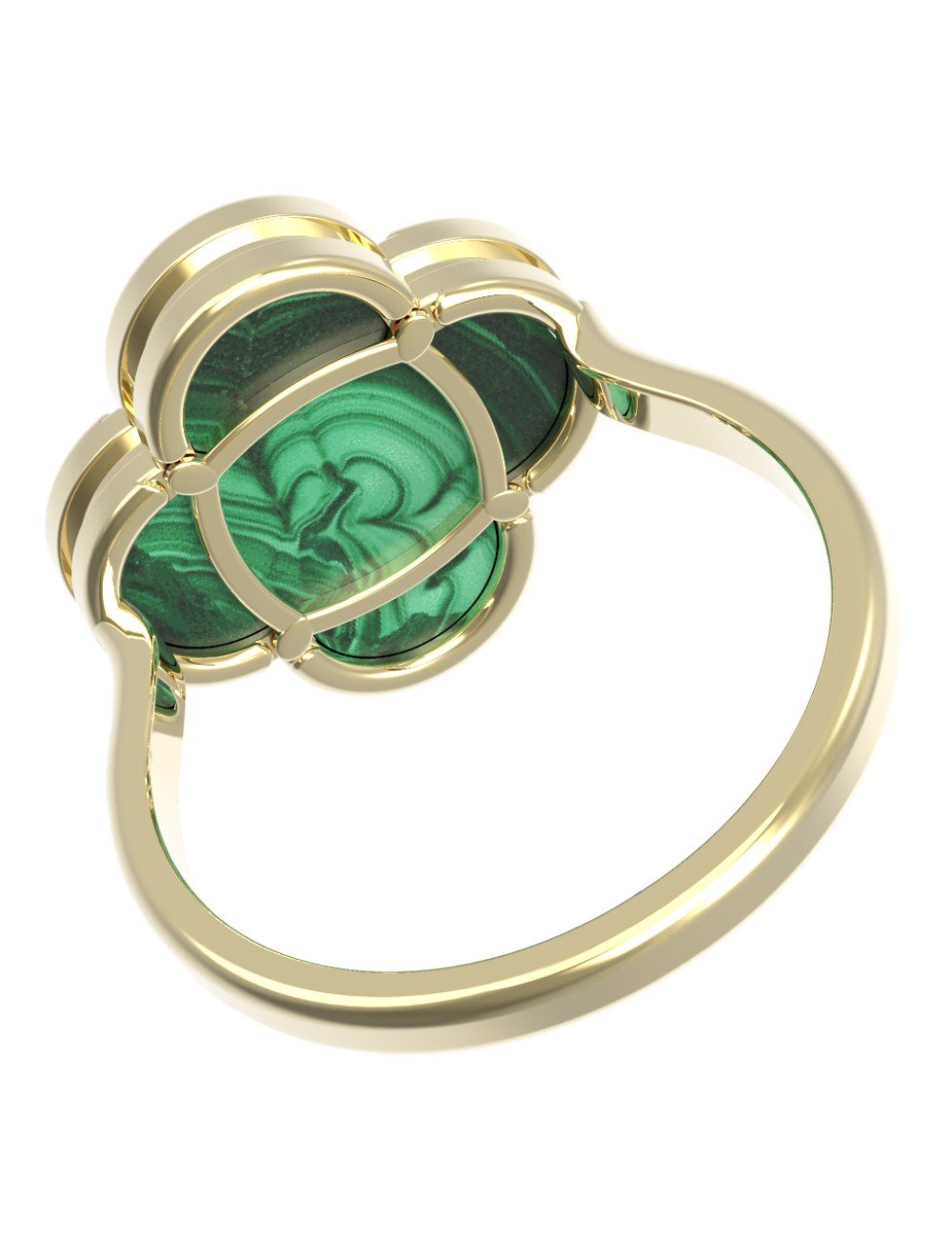 Кольцо из лимонного золота c малахитом
