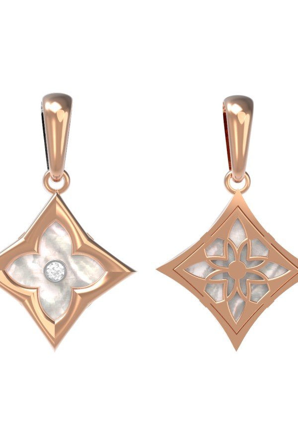 Подвеска из золота c бриллиантами и перламутром