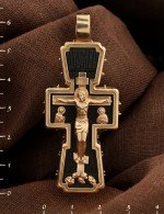 Крест из золота c эбеновым деревом