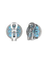 Серьги из белого золота c бриллиантами и бирюзой