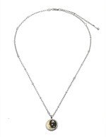 Колье из белого золота c бриллиантами, ониксом и перламутром