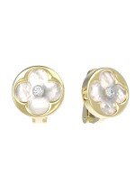 Серьги из лимонного золота c бриллиантами и перламутром